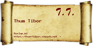 Thum Tibor névjegykártya